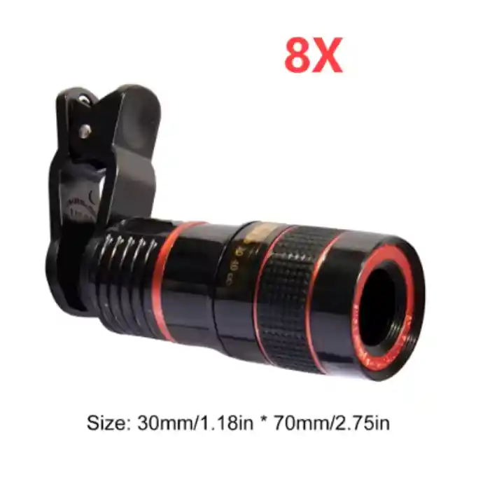 Telescope 8X Long Focus Mobile Phone Clip-on Lens Telescope Telephoto HD Lens External Zoom Special Effects Magnifier